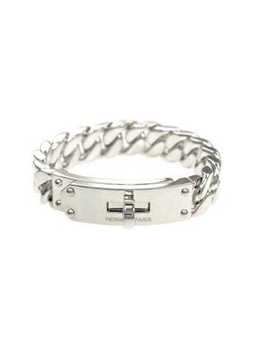 Hermes Bracelet Kelly Gourmet GM SH AG 925 Silver Bangle Accessories